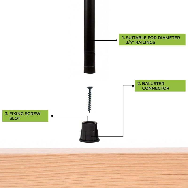 FENCE & DECK RITE Baluster Connectors for 3/4" Metal Balusters,