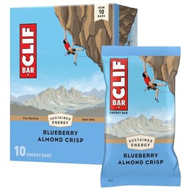 Clif Bar CLIF BAR - Blueberry Almond Crisp - Made with Organic Oats - Energy Bars - Non-GMO - Plant Based Protein Bars (10 Pack)