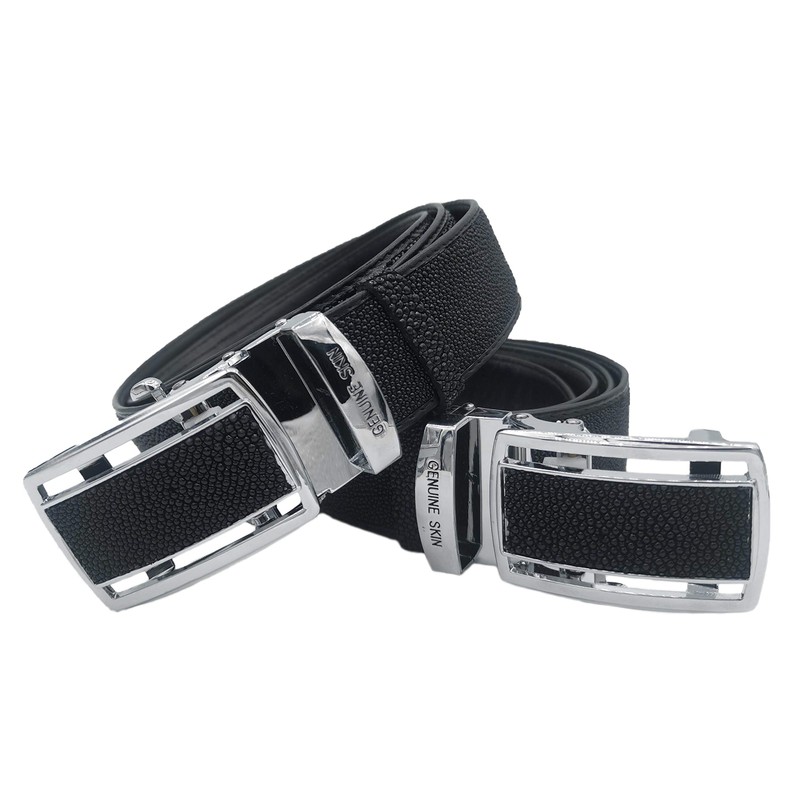 Kurop Men's Stingray Slide-Belt with No Holes, Stingray Leather, Genuine