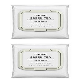 Tony Moly Green Tea Moisture Cleansing Tissue (100 sheets x 2) / 토니모리 그린티 수분 클렌징 티슈 (100매X2개)