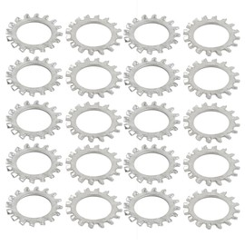 sourcing map Pack of 20 Carbon Steel Galvanised External Tooth Washer 18 mm Inner Diameter