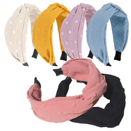 Oblihumoy Wide Headbands for Women Thick Hairbands Women's Fashion Headbands, 6Pcs Knotted Headbands Fashion Hairbands Non Slip Hair Accessories