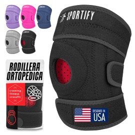 SPORTIFY Rodillera Ortopédica y Deportiva con Estabilizadores Máximo Apoyo, Alivio del Dolor, Compresión y Transpirable para Hombres, Mujeres,...     