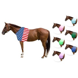 Derby Originals Stars & Stripes Lycra Horse Shoulder Guard – Stretch Slicker with Belly Strap, Anti-Chafe Design for Blanket Rubs, Great for Shows & Parades, Full Size (78"-82")