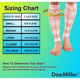Doc Miller Calf Compression Sleeves 20-30 mmHg for Running, Cycling, and Travel, Argyle Design, Enhanced Circulation and Leg Support for Shin Splints Relief, Ideal for Work and Pregnancy
