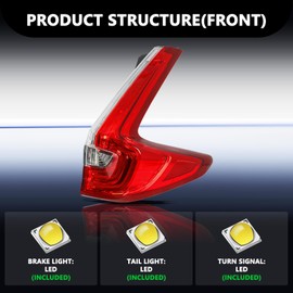 Aosky LED Outer Tail Light Assembly for 2017 2018 2019 Honda CRV Rear Tail Lamp Right Passenger Side