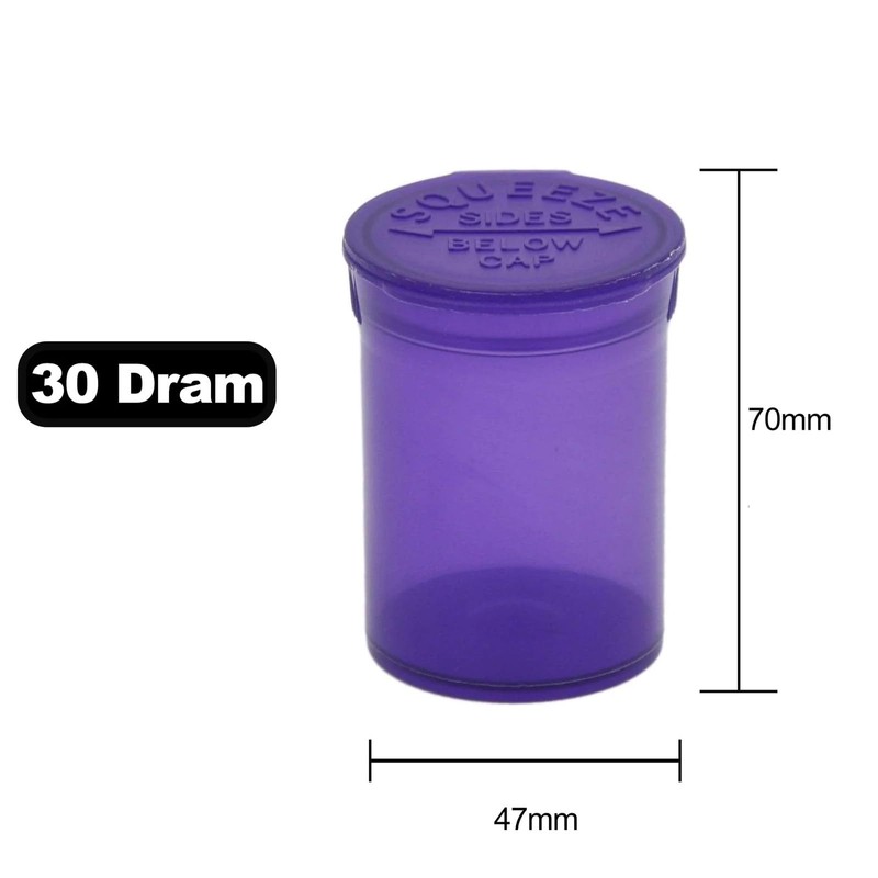 Multi-Use Airtight Empty Pill Bottles with Hinged Lids, 30 Dram