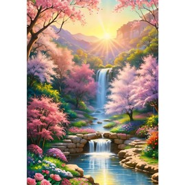 NAIMOER Waterfall Diamond Painting Kits for Adults, DIY 5D Diamond Painting Landscape, Full Drill Diamond Art Kits Perfect for Relaxation and Home Wall Decor 30x40cm