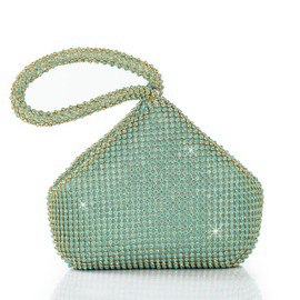 BABEYOND 1920s Flapper Clutch Handbag Peacock Glitter Sequin Clutch Bag for Women Roaring 20s Evening Clutch Beaded Bag Gatsby Costume Accessories Wedding Party (Green)