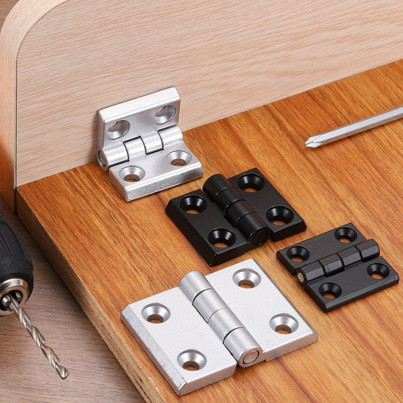 sourcing map 2Pcs Adjustable 180 Degree Hinges, 40mmx40mm Zinc Alloy