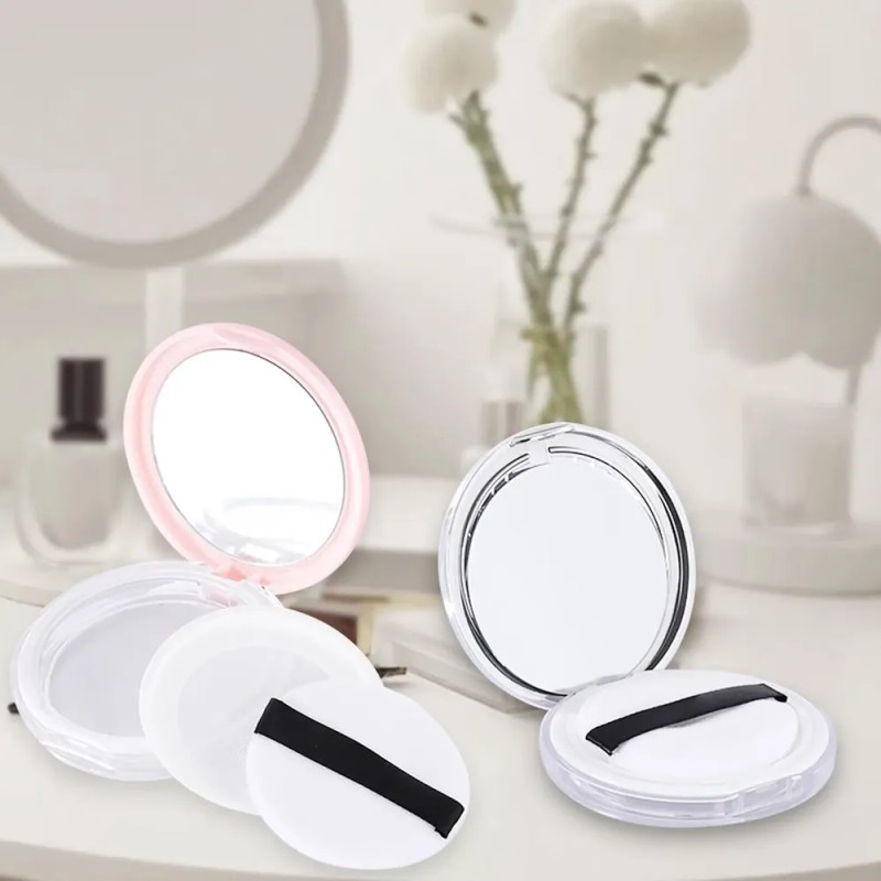 Z Contenedor De Polvo Compacto De 2 Piezas Con De