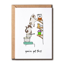 PTTShop You've Got This - Cute Cats Card - Pretty Thank You Keepsake - Cute Encouragement Card - Good Luck Card - New Job Card
