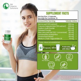 Dr Vitamin Solutions 15 Day Cleanse Gut Support for Women & Men All Natural Colon Cleanser for Constipation Relief 30 Capsules