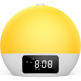 Sunrise Alarm Clock, Vnoeom White Noise Sound Machine with 25 Soothing Sounds, 17 Night Lights, Bluetooth Speaker Wake Up Light Alarm Clock for Bedrooms, Heavy Sleepers, Baby, Kids