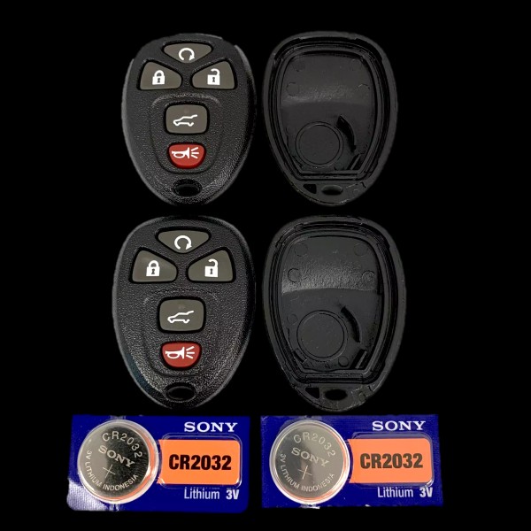 Aftermarket 2 New 5 Button Remote Shell Cases + CR2032