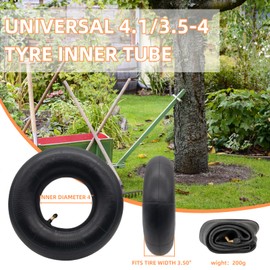 10.4/3.5"-4" Replacement Tyre Tubes 2 Pack Heavy Duty 4.10 3.50-4/410/350-4 Tube with Curved Valve Stem for Wheelbarrows, Lawnmowers, Sack Trucks, 4" Carts, Tractors, Golf Carts