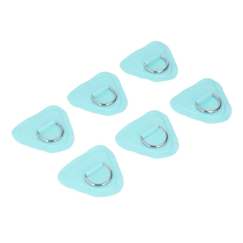 6Pcs PVC D Ring Patch Elastic Rope Set Stainless Steel