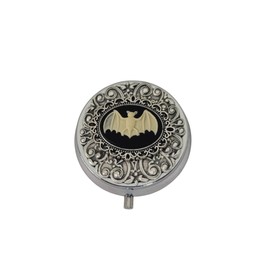 Handmade Silver Gothic Bat Cameo Pill Box