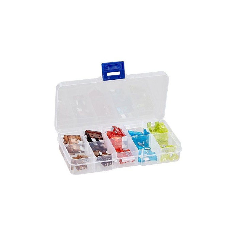 baytronic 50-Piece Car Fuse Assortment Mini/Standard Blade Fuse with Box