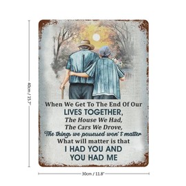 VIOFLOW Vintage Metal Tin Sign To My Wife Couple Wife Gift From Husband Old Couple Gift Valentine's Day Sign Funny Novelty Kitchen Bar Club Garage Garden Home Decor Wall Art Tin Signs 12X16 Inches