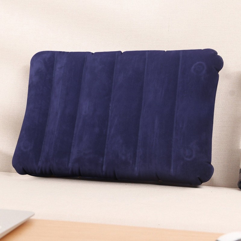 TRIXES Large Navy Blue Inflatable Pillow - Blow up Cushion