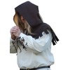 Battle-Merchant Medieval Gugel with Saddles, Beige/Brown Hat Hood Knight LARP