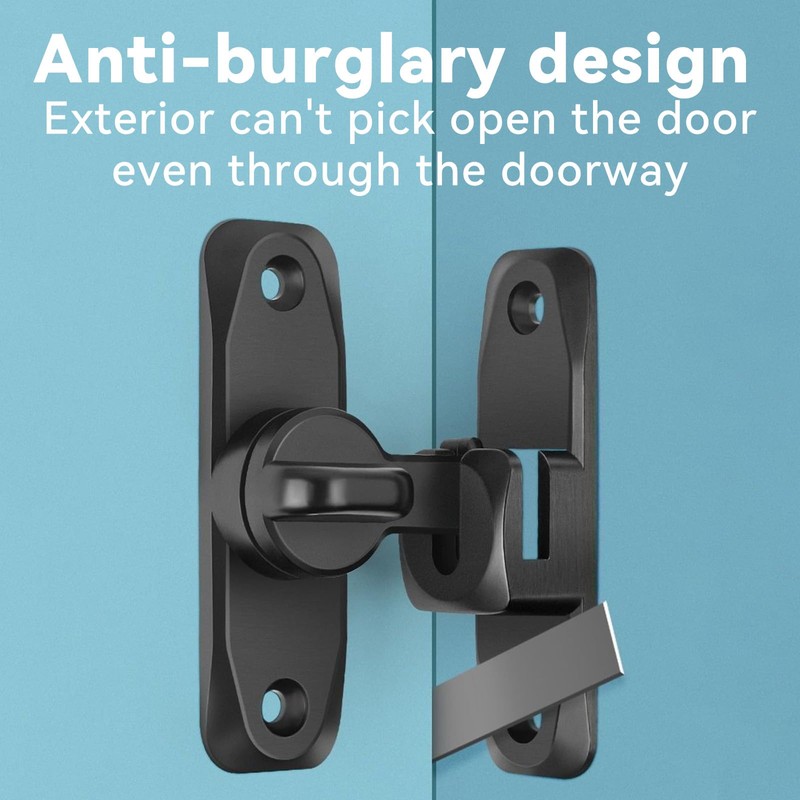 GIONAR Black gate Lock, Sliding Door Lock - 90/180 Degree