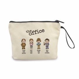 The Office Merchandise Makeup Bag with Zipper and Handle, The Office Merch Canvas Cosmetic Bag, Funny The Office Gifts Bags for Sister, Women and The Office TV Show Fans, The Office Anime