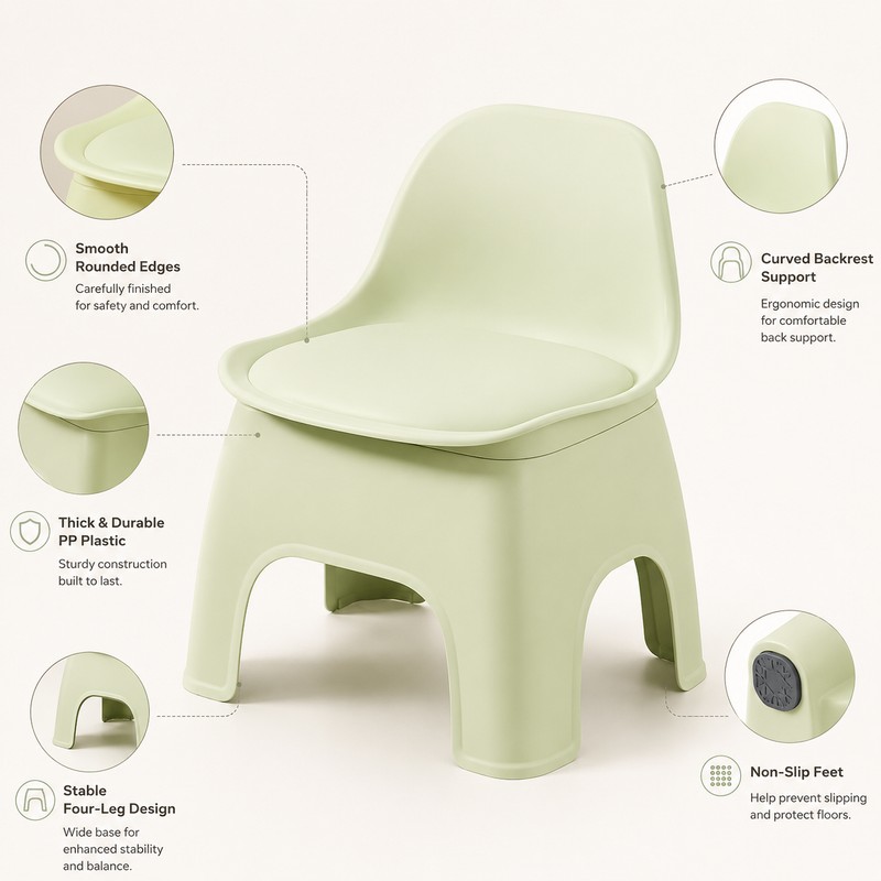 Stackable Plastic Stool for Kids and Home Use – Lightweight