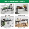 2 Pack Black Expandable Cabinet Shelf Organizer 13.7-23.6" L Stackable