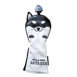 Golf Headcover Driver 440cc 460cc Wood Utility UT Cover Putter Cover Waterproof Akita Inu (Akita Black, UT)