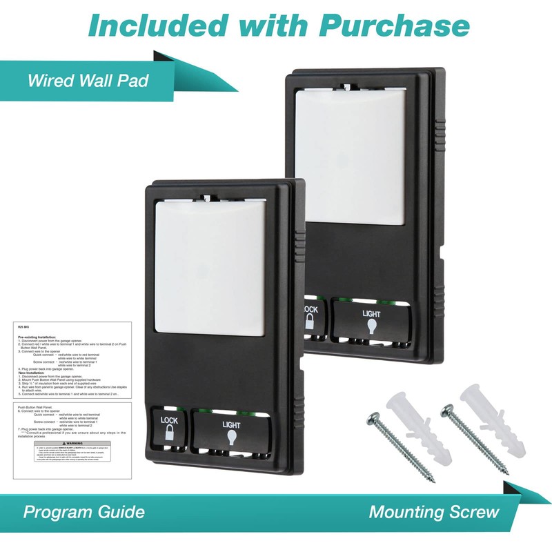 2 Multi-Function Wall Keypad Control Panels for LiftMaster 41A5273-1 78LM