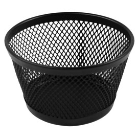 Winnable Mesh Paper Clip Holder, Black – Durable Metal Mesh, Mini Conical Cup, 3-1/2" x 2" for Small Office Supplies
