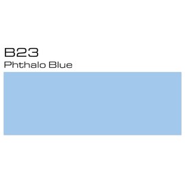 Copic Sketch Marker, Oval Shaped Barrel, Medium Broad and Super Brush Nibs, B23 Phthalo Blue (B23-S)