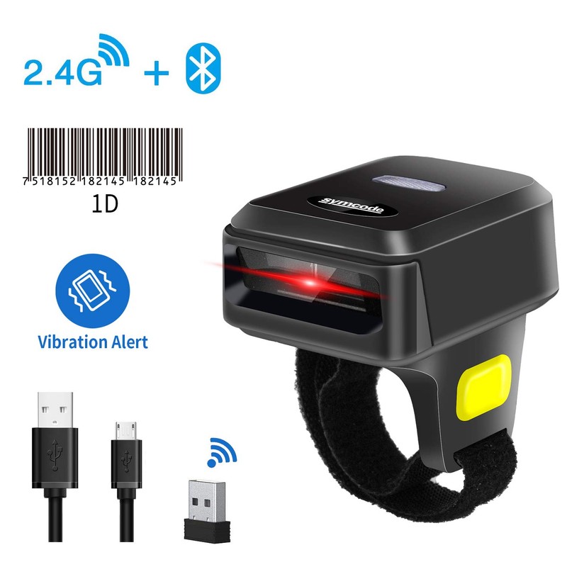 Symcode Wireless Bluetooth Barcode Scanner with Bluetooth & 2.4GHz Wireless