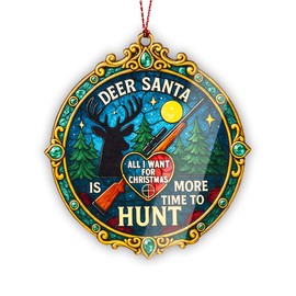 RUSATEN Hunt Christmas ornament 2025, Suncatcher Effect stained glass window hanging, car hanging accessories