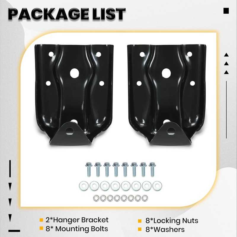 7BLACKSMITHS Rear Leaf Spring Hanger Set Compatible with 1999-2015 Chevy