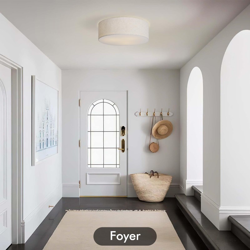 CALOKES 18-Inch Large Flush Mount Ceiling Light Fixture with Fabric