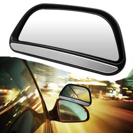 TOTMOX 360 Degree Blind Spot Mirror Adjustable Rear View Blind Spot Mirror Universal Rear Mirrors, Black (1 Pcs)