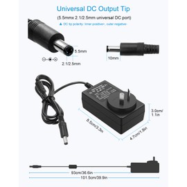 ALITOVE 24V Power Supply 24 Volt 2.7A 65W AC/DC Adaper 220-240V AC to DC Power Converter Cord with 5.5X 2.5mm Tip for 24V 0~2700mA Devices LED Strips Printer SoundBar Electronic LCD Monitor Pump