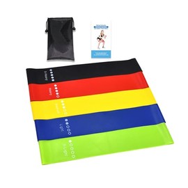 APD - Bandas de Resistencia para Ejercicio - Set de 5 Bandas Elásticas con Niveles - Entrena Piernas y Glúteos en Casa o Gimnasio con Bolsa y Guía