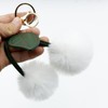Xsclpomddy Cherry Bag Charms Pompoms Cherry Keyring Artificial Rabbit Hair
