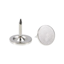 QUARKZMAN 30 Pieces Upholstery Nails 9.5mm x 10mm Flat Head Decorative Furniture Tacks Thumbtacks for Furniture Sofa Headboards Silver