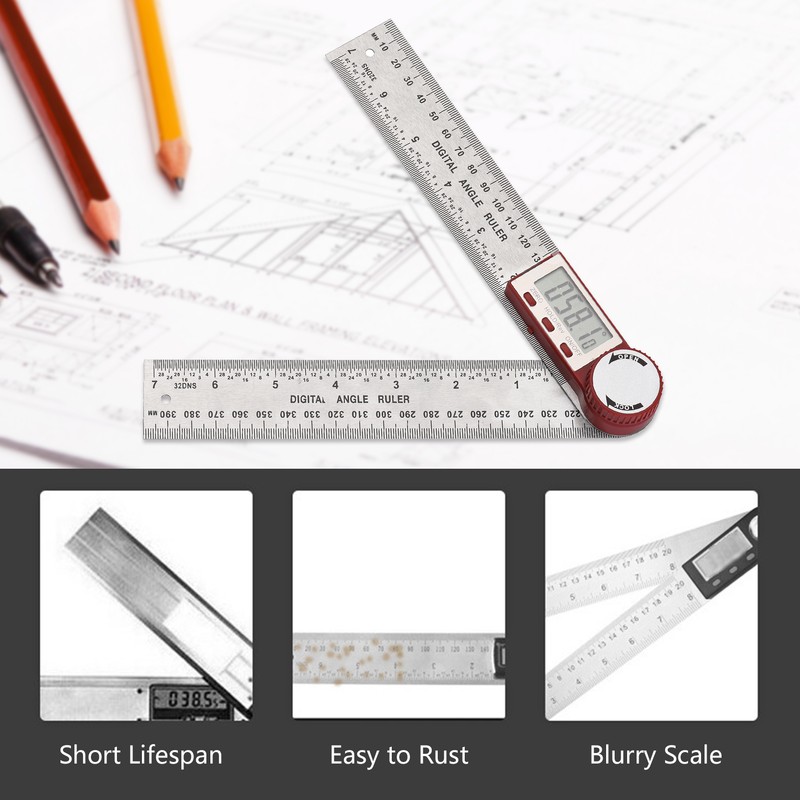Digital Angle Finder Ruler 7inch/ 200mm Stainless Steel Angle Finder