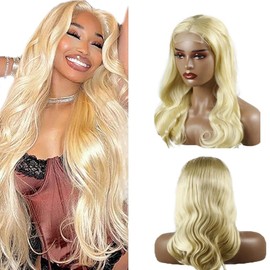 Weeybay 4x4 HD Transparent Lace Front Wigs #613 Blonde Body Wave Human Hair Wig 100% Unprocessed Baby Hair Blonde Color NO Smell No Tangle 30 Inch