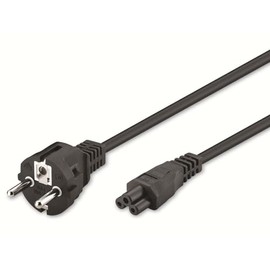 GOOBAY NK 114 S-100 Power Cable with Clover Leaf Plug 1 m Black