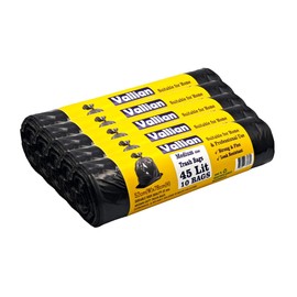 Vallian - Bin Liners 45 Litres - Size 52 x 78 cm - 10 Bags per Roll - Tear-Resistant, Strong and Flexible - Pack of 5 Rolls (50 Bags)