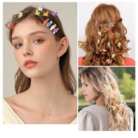 TUCEWP 20Pcs Mini Duck Hair Clips Colorful Resin Duck Alligator Hair Clip Tiny Glow Animal Hair Barrettes Cute Non-slip Rave Hairpins Music Festival Holiday Party Hair Accessories for Girls Women