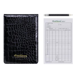 Scott Edward Golf Scorecard Cover Leather Scorecard Holder Statistics and Score Tracking Waterproof Soft Thick Grey/Black/Blue/Orange