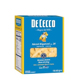 De Cecco Semonlina Pasta, Mezzi Rigatoni No.26, 1 Pound (Pack of 12)